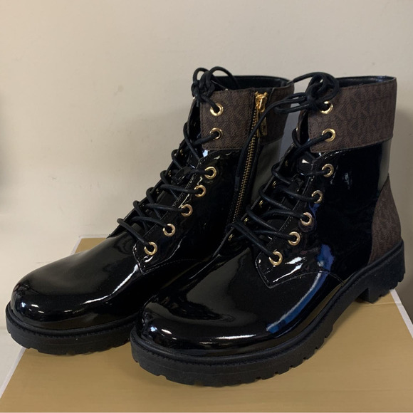 MICHAEL Michael Kors Shoes - Michael Kors Women's SIZE 9.5 M Alistair Lace-Up Lug Sole Combat Booties…